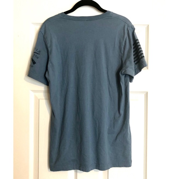 Grunt Style Gray Blue Patriotic Graphic T-shirt - Picture 2 of 8